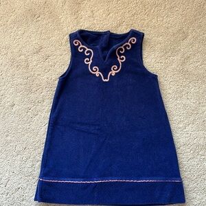 Janie and Jack navy cover up with pink embroidered detail size 3